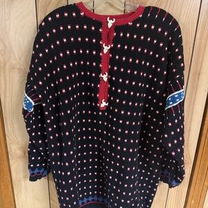 Vintage Dia North Of Boston Sweater  Pullover Steer Head Buttons M/L